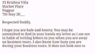 Write a letter to father who is away from home | Informal letter to father | letter from daughter