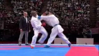 Davy Dona vs Oualid Bouabaoub. Bronze Male Kumite -75kg. 21st WKF World Karate Championships 2012