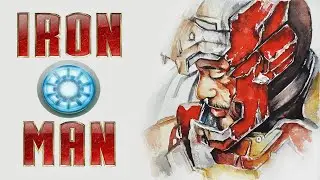 ЖЕЛЕЗНЫЙ ЧЕЛОВЕК акварелью.Watercolor Iron man