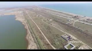 Земельные участки, Солнышко, аквапарк, пригород Евпатории, Крым возле моря с высоты птичьего полета