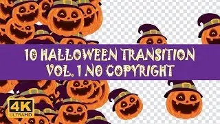 10 Halloween Transitions with Alpha Channel 2023 Vol. 1 | Easy to use | No Copyright