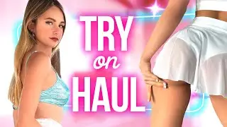 (4K) Mini Skirt | Transparent Lingerie Try on haul | Sheer try on | See through | Micro Skirt 2025