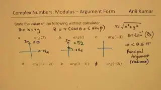 Complex Number Evaluate Argument without Calculator