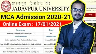 Jadavpur University MCA Admission 2020- 2021 || JECA 2020 || Apply Now