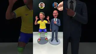 Handmade Clay Bobbleheads: Neymar & Xavi
