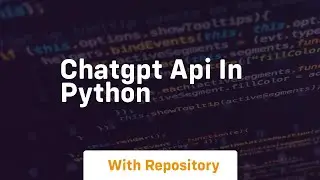 Chatgpt api in python