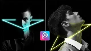How to edit glowing triangle in PicsArt | image editing|PicsArt editing tutorial