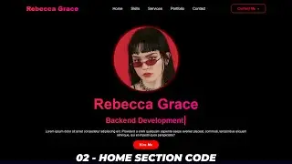 Complete Responsive Portfolio Website using HTML CSS and JavaScript | Home Section Code