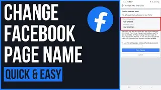 How to Change Facebook Page Name! (2023)