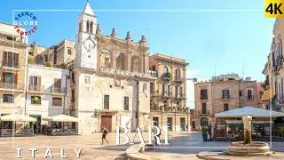 Southern Italy Puglia 🇮🇹 BARI Walking Tour 4K Basilica San Nicola ➜ Old Town Piazza Mercantile