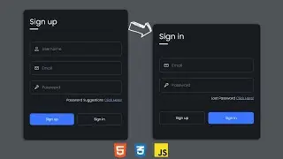 Sign in & Sign up Form using HTML CSS and JavaScript