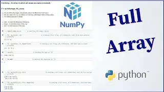 Python Numpy Tutorial - 4 ... Full Array  || np.full( )