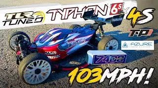 TLR Tuned Typhon | TP4050 4S Test Pass | 103mph!! #arrmatyphon #rcspeedrun #castle #tpmotors