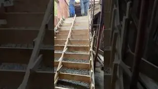 Pouring stairs with WET CONCRETE 