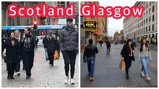 Glasgow Scotland 🏴󠁧󠁢󠁳󠁣󠁴󠁿 City Centre Walkthrough March 2023 | 4K