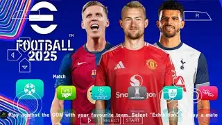 eFOOTBALL PES 2025 PPSSPP CAMERA PS5 ANDROID OFFLINE NEW KITS 2024/25 REAL FACES & LATEST TRANSFERS