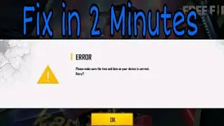 How to fix Time and date error in Free fire || Fix date and Time error in Free fire New Tricks