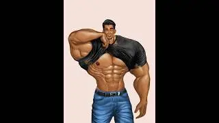 Muscular Guy Poses Showing His Abs Massive Shoulder