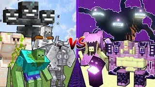 OVERWORLD BOSSES vs ENDER BOSSES | ALL OVERWORLD vs ALL ENDER MOBS (Minecraft Mob Battle)