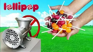 EXPERIMENT Colorful Candy Lolipops VS Meat Grinder  l Mr-Crack l #mrcrack #meatgrinder