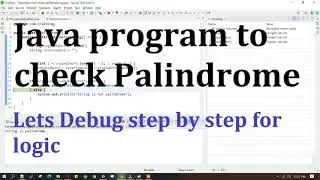 Java program to check Palindrome | coding question in java