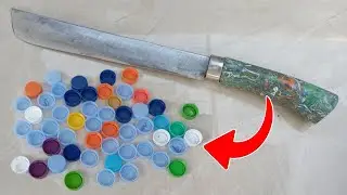 HOW TO MAKE A SHADLE FROM USED PLASTIC BOTTLE CAP @BANG SYAM 22