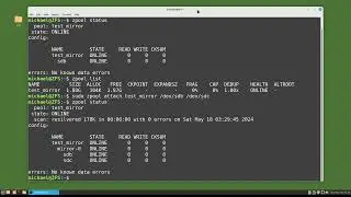 Linux Command Line (103)  ZFS pt2 - Mirror