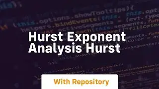 Hurst exponent analysis hurst