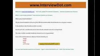 What is a java thread scheduler java interview question and answer