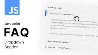 Custom FAQ Dropdown Section | HTML, CSS, JS