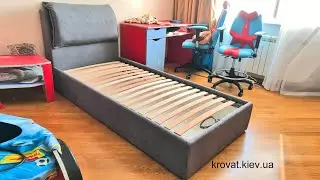 Односпальная кровать с мягким изголовьем на заказ