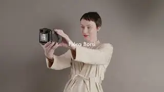 Flóra Borsi tries the Hasselblad X2D 100C for size in her portrait photography