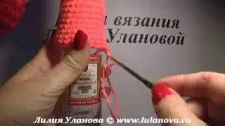 Дракон Черный - вязание крючком на бутылку