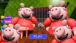 ESCAPE PEPPA PIG BARRY'S PRISON RUN ROBLOX OBBY GAMEPLAY 