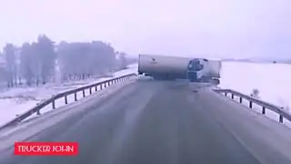 The truck skidded, he flew into a ditch