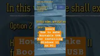 How to make Windows11 Bootable USB 