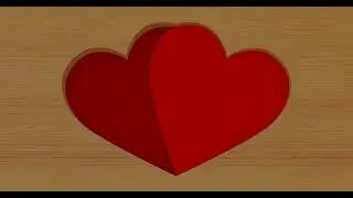 3D Couple Heart on Wooden Board Animation | Check Description Below