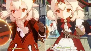 Klee NEW Skin vs Classic Outfit (Side by side) - Genshin Impact