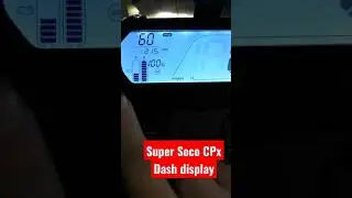 SuperSoco CPX dashboard display settings | Range Trip RPM display switch