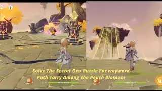 Genshin impact - How to Solve The Secret Geo Puzzle Domain Of the wayward Path Guide