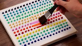 Easy Valley Landscape Acrylic Painting From Small Dots｜Painting For Beginners (1389)