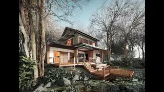 SketchUp D5 Render  EXTERIOR  #38  Lake House 3