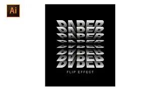 Paper Flip Text Effect in Adobe Illustrator Tutorial #shorts #illustrator