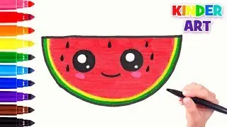  How to draw a cute watermelon