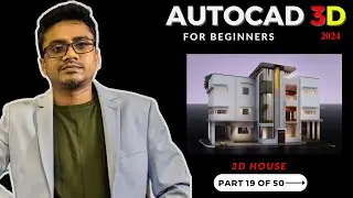 AutoCAD 2024 3D tutorial for beginners || AutoCAD House Design (3D) || AutoCAD 2D to 3D conversion