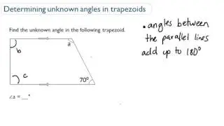 Determining unknown angles in trapezoids