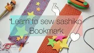 Children learn to hand sew sashiko embroidery kids simple sewing bookmark