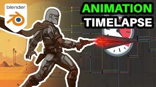 Animating the MANDALORIAN in Blender - FULL TIMELAPSE