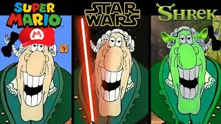 Dr Livesey walking meme but in different universes