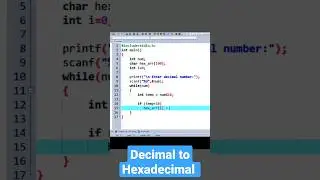 C Program to convert decimal number to hexadecimal[code]